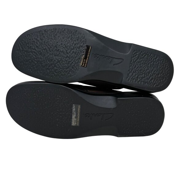 Clarks‎ Womens Leather Slip-On Clog Mule Brown Stitch Accent Size 10M - Picture 8 of 11